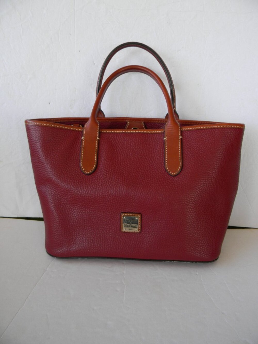 Dooney & Bourke CRANBERRY/WINE Pebble Leather Brielle Tote